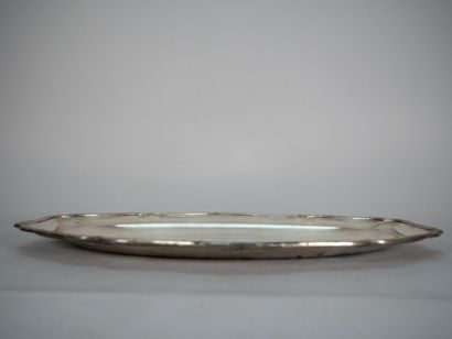 Oval platter in 950 thousandths silver with...