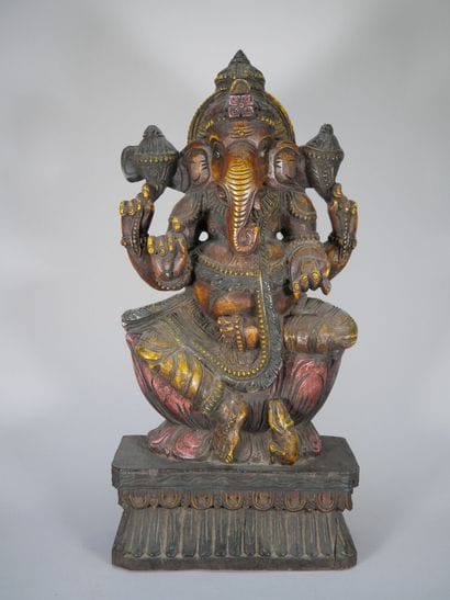 INDIA, 20th century
Large carved and polychromed...