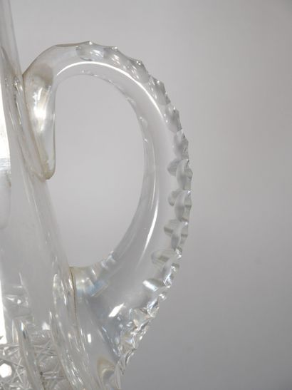 Cut crystal truncated-cone decanter with...