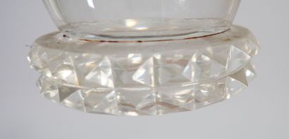 Cut crystal liqueur service, base model decorated...