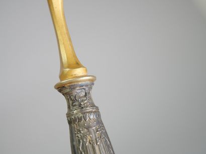 Strawberry cutlery in gilt metal, handle...