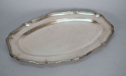 Oval platter in 950 thousandths silver with...