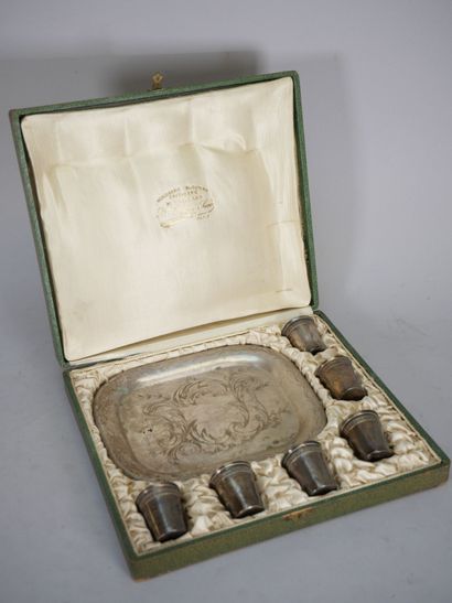 Liqueur service in silver and 950 thousandths...