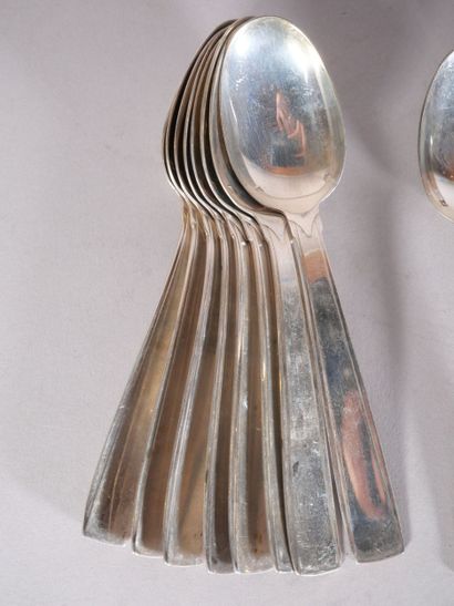 Set of 12 Art Deco style 950 thousandths...