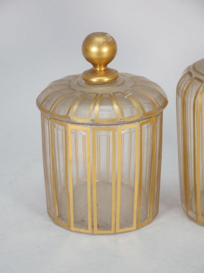 BACCARAT, attributed to 
Set of 2 crystal...