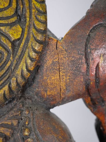 INDIA, 20th century
Large carved and polychromed...