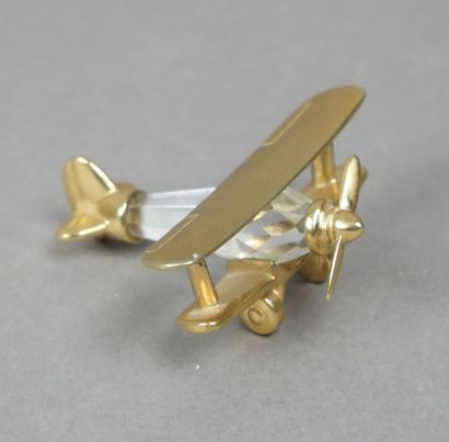 Petit avion biplan décoratif
 en cristal...