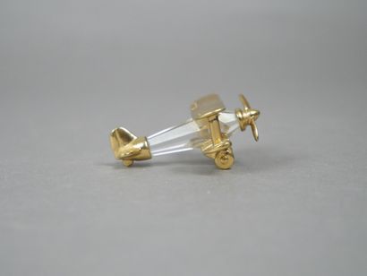 Petit avion biplan décoratif
 en cristal...