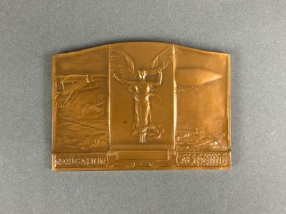 Médaille en bronze forme de stèle intitulée...