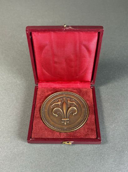 Médaille de la ville de Lille en bronze dédicacée...