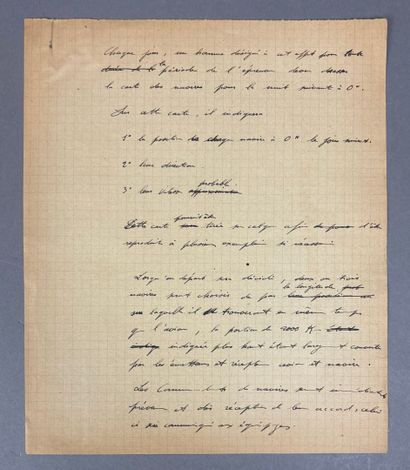 Note manuscrite de Maurice Bellonte sur l'utilisation...
