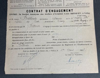 Contrat d'engagement de Maurice Bellonte...