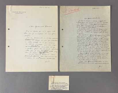 Réunion de 2 lettres autographes signées...