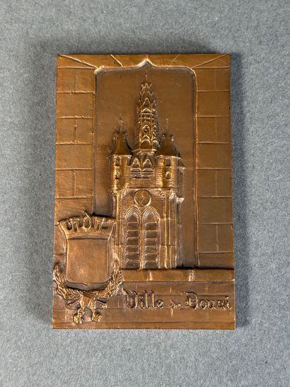 Médaille de la Ville de Douai en bronze dédicacée...