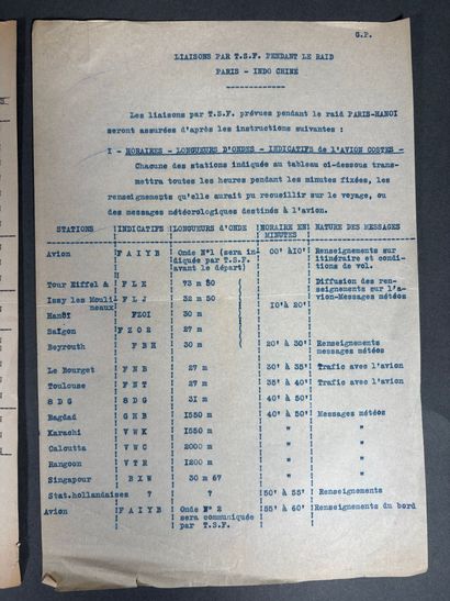Réunion de 2 documents dactylographiés sur...
