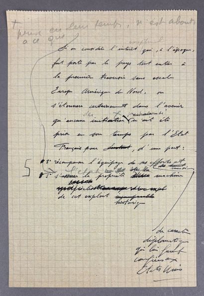 Réunion de documents comprenant :
- Lettre...