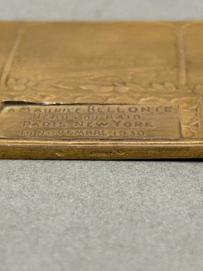 Médaille rectangulaire, en vermeil, de la...