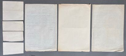 Réunion de 2 documents dactylographiés sur...