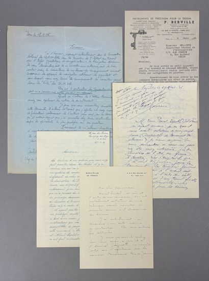Réunion de 5 lettres d'inventeurs sollicitant...