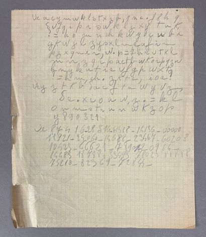 Note manuscrite d'échanges en vol : 