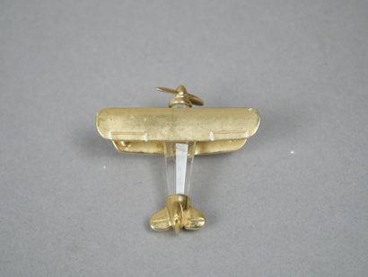 Petit avion biplan décoratif
 en cristal...