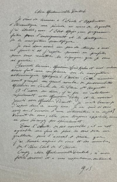 Réunion de 2 lettres autographes signées...
