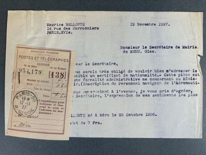 Réunion de documents comprenant : 
- Brouillon...