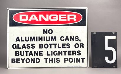 Aluminum sign reading 