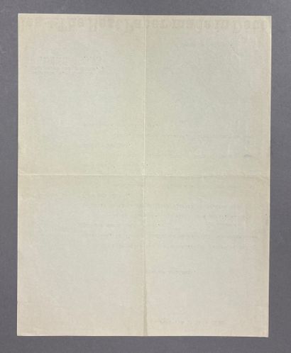 Lettre tapuscrite signée de Paul Codos, adressée...