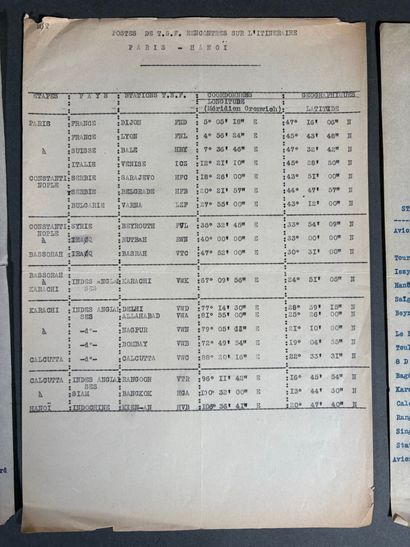 Réunion de 2 documents dactylographiés sur...