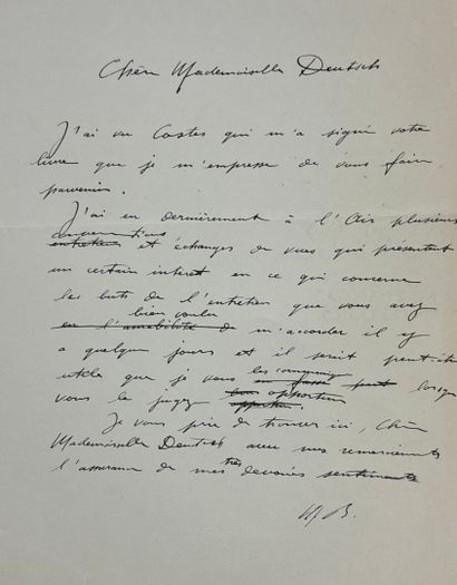 Réunion de 2 lettres autographes signées...