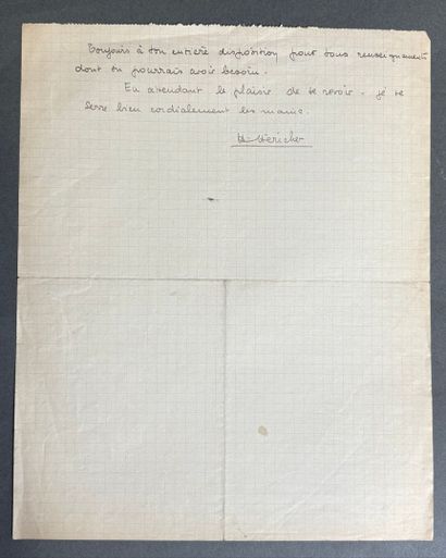 Lettre de M. Hericher à D. Costes lui indiquant...