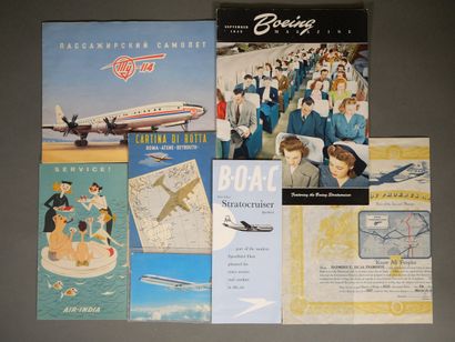 Foreign Airlines. Collection of vintage memorabilia,...