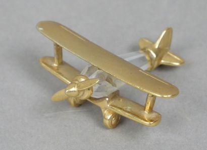 Petit avion biplan décoratif
 en cristal...