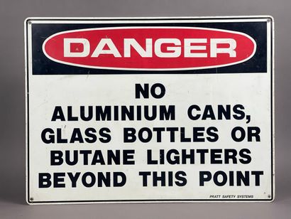 Aluminum sign reading 