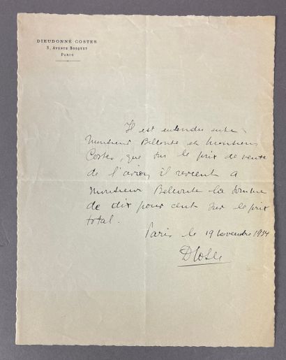Réunion de documents comprenant :
- Lettre...