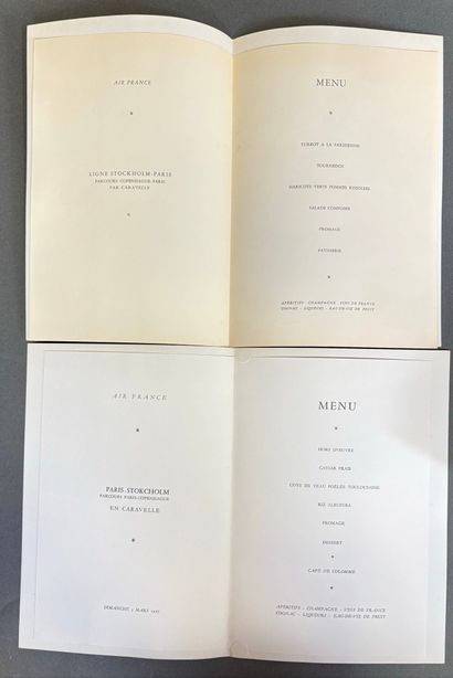 Ensemble de 13 menus en majorité d'Air France...