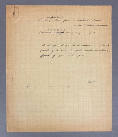 Note manuscrite de Maurice Bellonte sur l'utilisation...