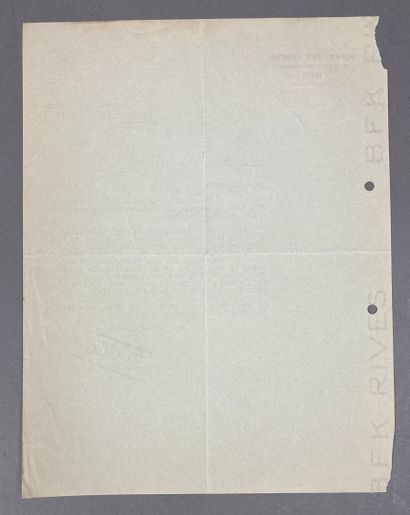 Lettre de Dieudonné Costes, signée, adressée...