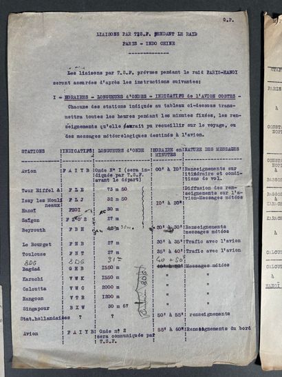 Réunion de 2 documents dactylographiés sur...