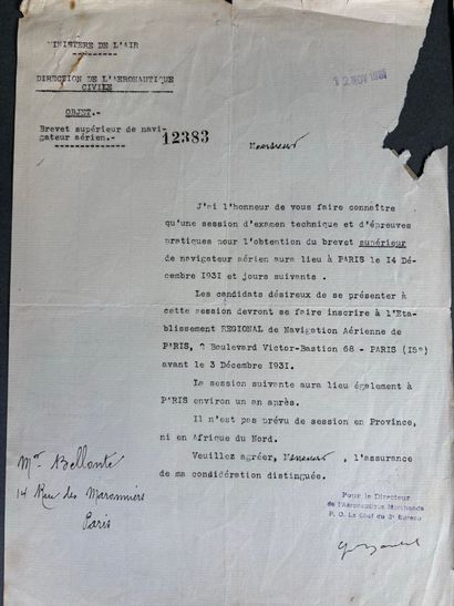 Réunion de documents comprenant : 
- Brouillon...