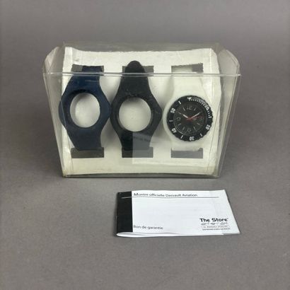 DASSAULT
Watch with a black dial and three...