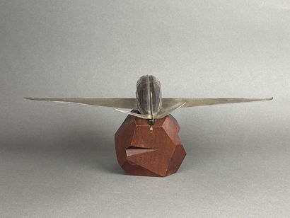 Desk model depicting an airplane made of...