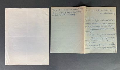 Lettre manuscrite de Edouard Boudariat à...