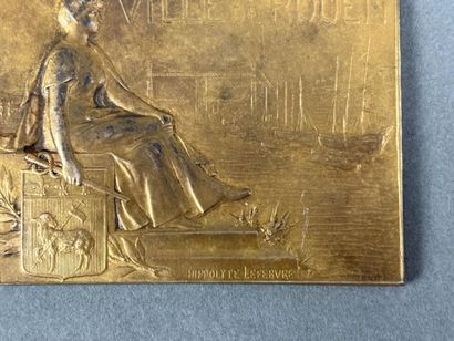 Médaille rectangulaire, en vermeil, de la...