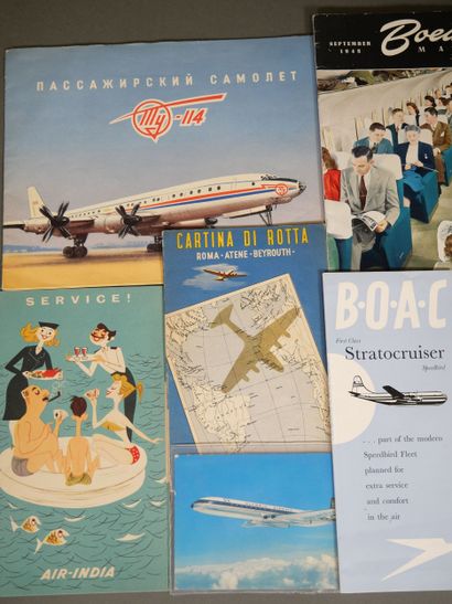 Foreign Airlines. Collection of vintage memorabilia,...