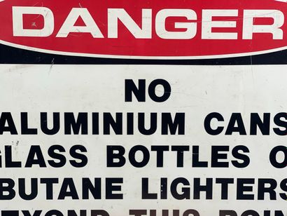Aluminum sign reading 