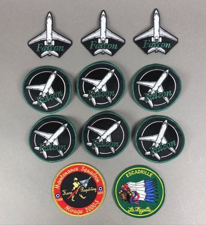 Set of aviation patches including: 
- 9 