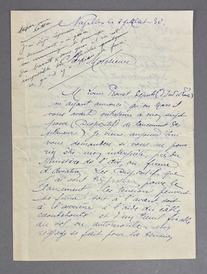 Réunion de 5 lettres d'inventeurs sollicitant...