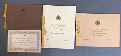 4 cartes de vœux de Lord and Lady Wakefield...